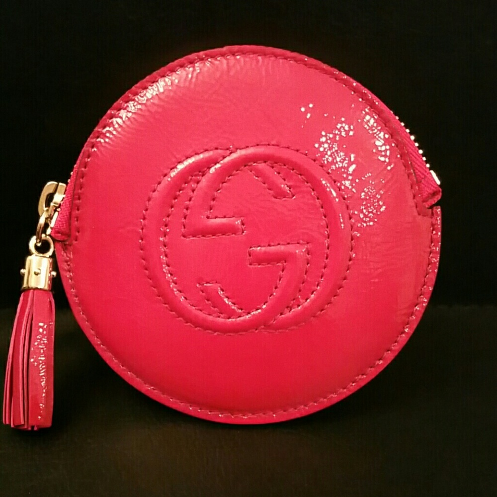 Gucci Soho Mauve Pink Patent Leather Coin Case